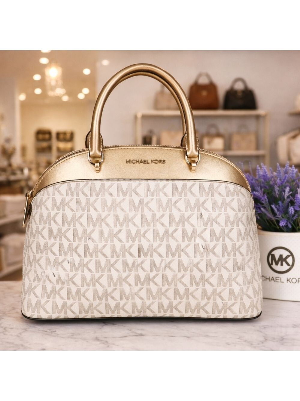 Michael Korsβ Gold and Cream Women's Bag